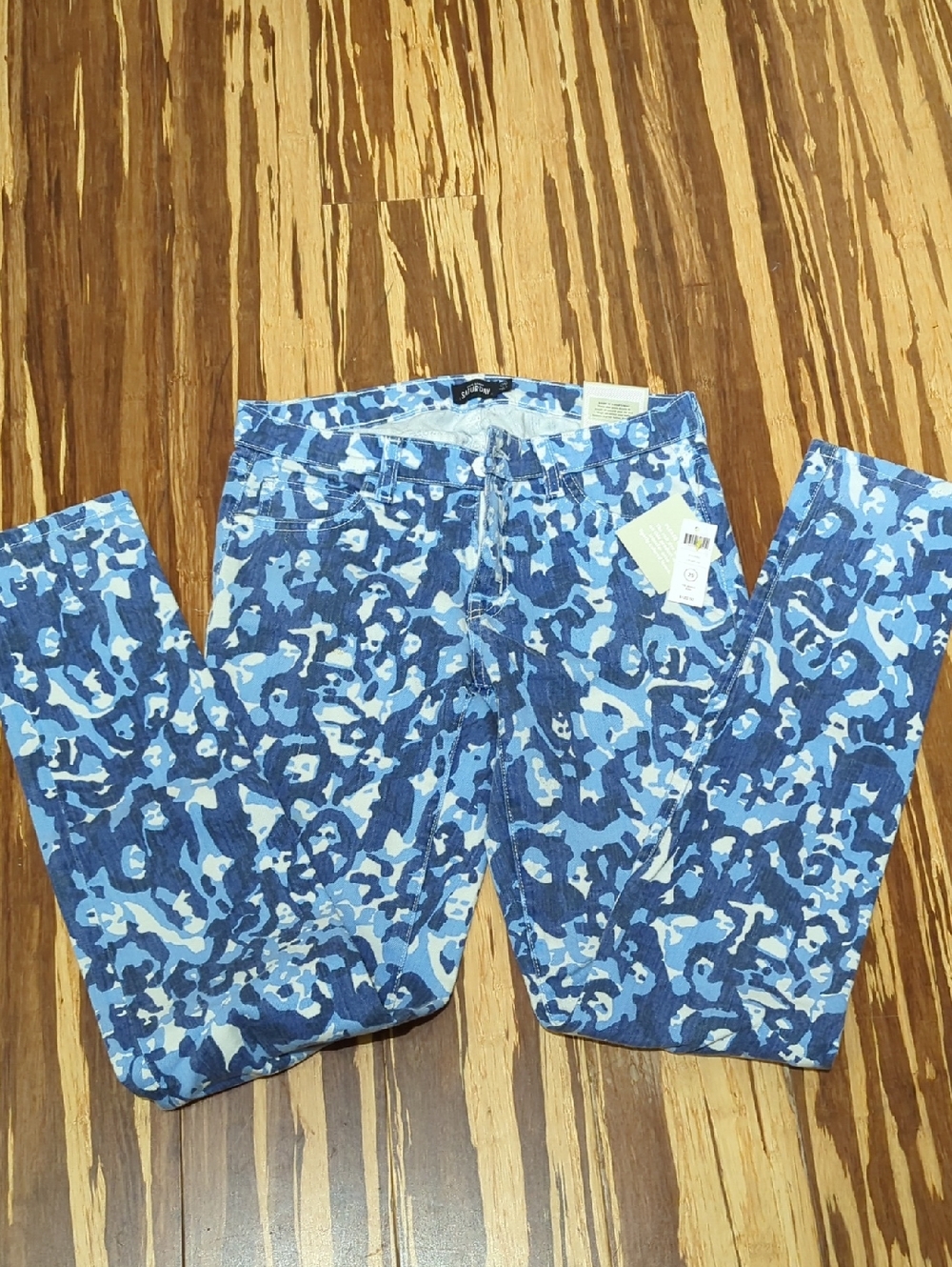 Kate Spade Saturday Blue Camouflage "Crowd" Print Pants NWT